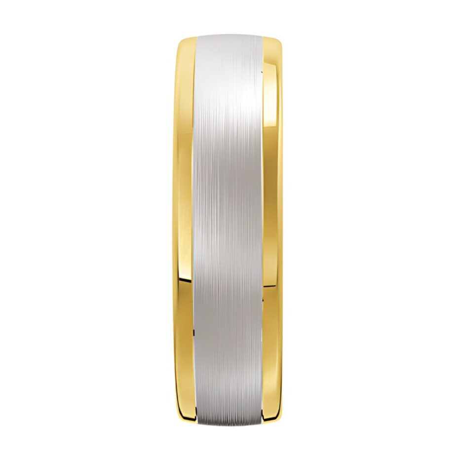 3080 Two Tone Yellow and White Gold Mens Wedding Ring