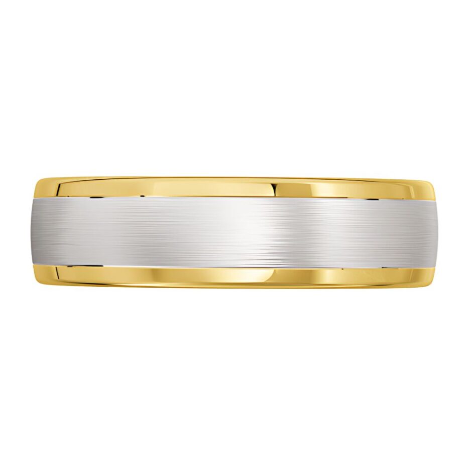 3080 Two Tone Yellow and White Gold Mens Wedding Ring