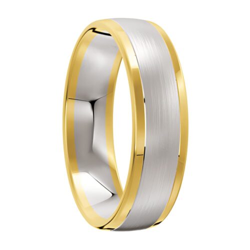 3080 Two Tone Yellow and White Gold Mens Wedding Ring