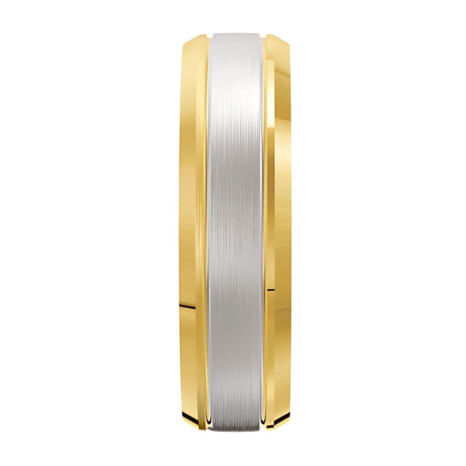 3082 Two Tone Yellow and White Gold Mens Wedding Ring
