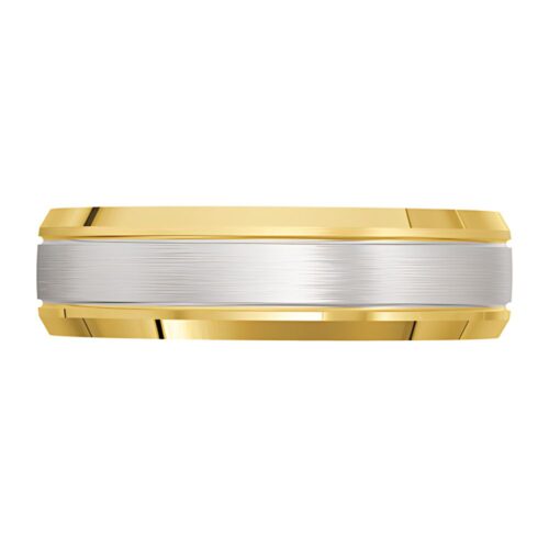 3082 Two Tone Yellow and White Gold Mens Wedding Ring