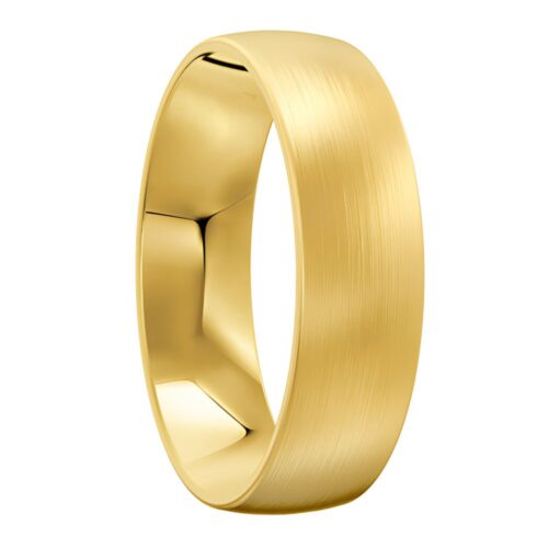 3084 Brushed Yellow Gold Mens Wedding Ring