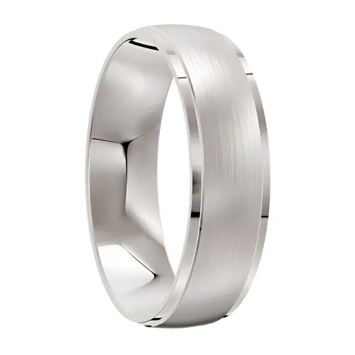 Platinum Brushed Mens Wedding Ring