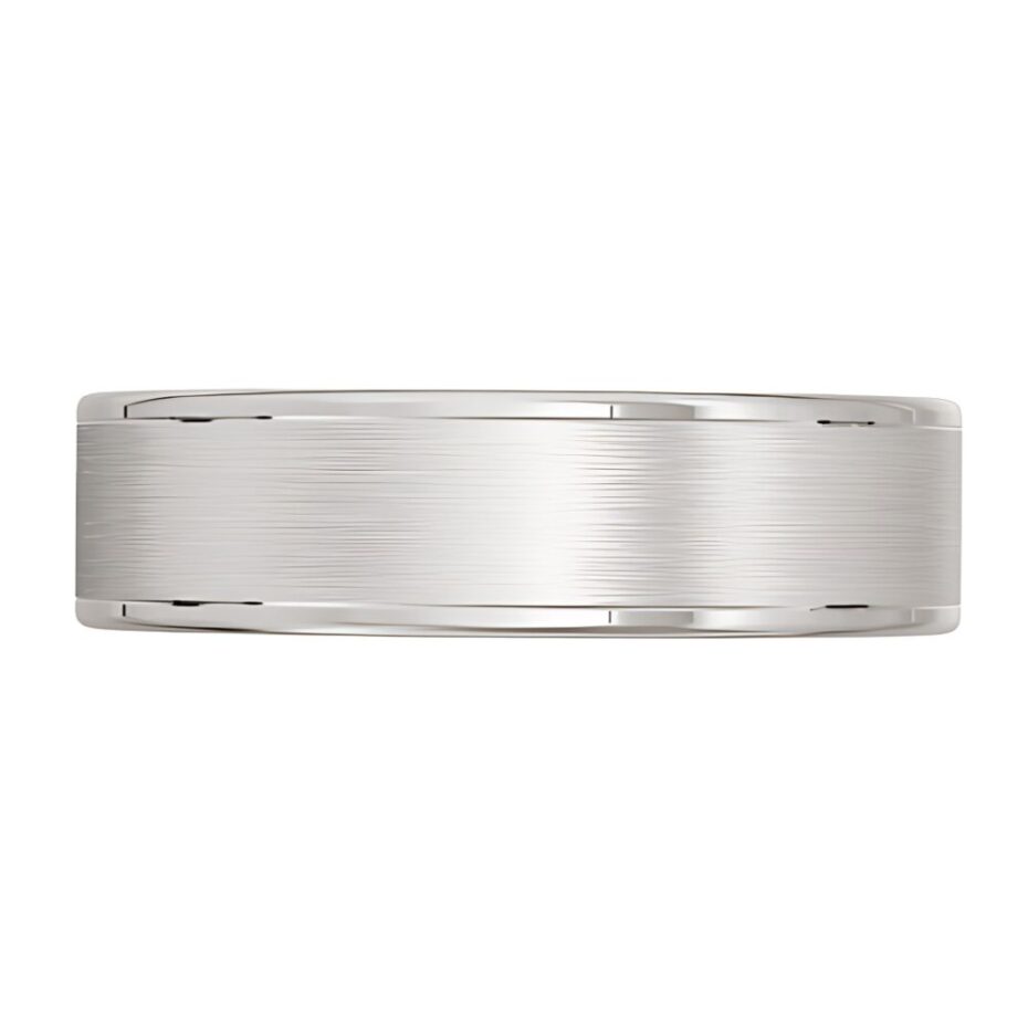 4000 White Gold Brushed Mens Wedding Ring