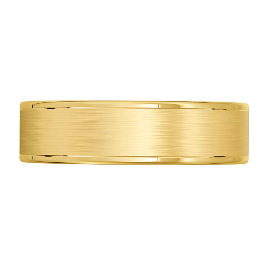 4000 Yellow Gold Brushed Mens Wedding Ring