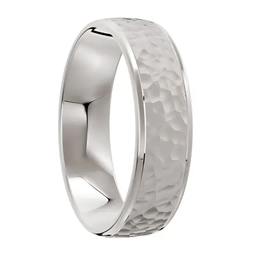 Brilliant Platinum Gold Polished Mens Wedding Ring