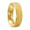 4042 Hammered Yellow Gold Mens Wedding Band