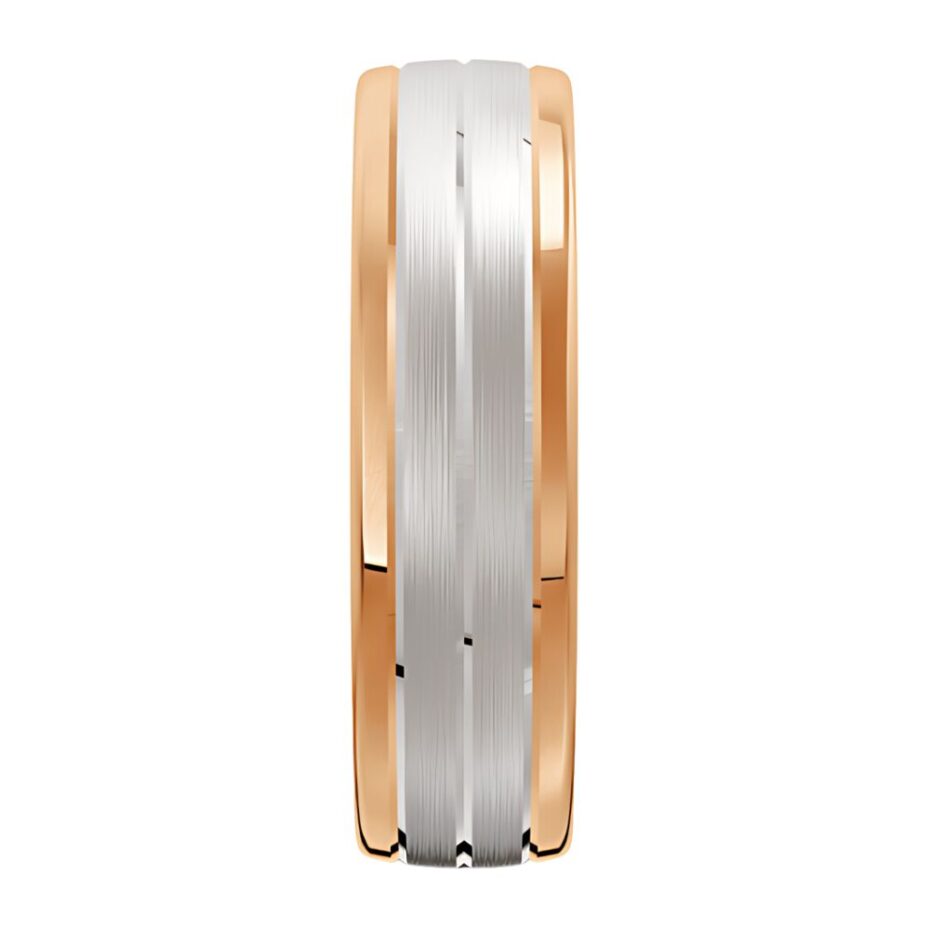 4044 Rose gold and white gold mens wedding ring