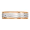 4044 Rose gold and white gold mens wedding ring