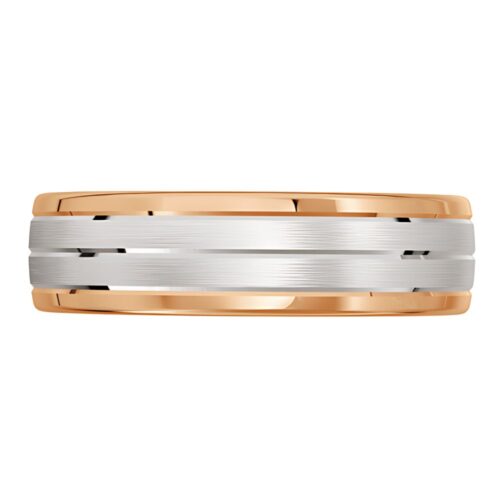 4044 Rose gold and white gold mens wedding ring