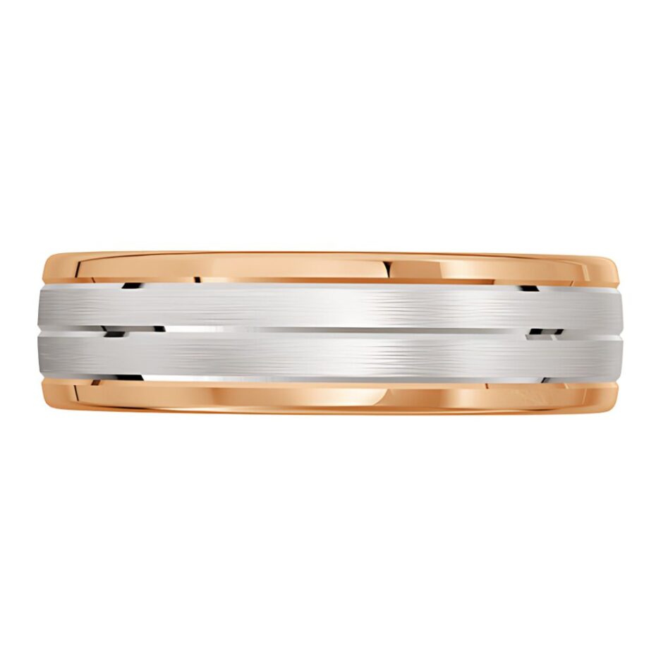 4044 Rose gold and white gold mens wedding ring