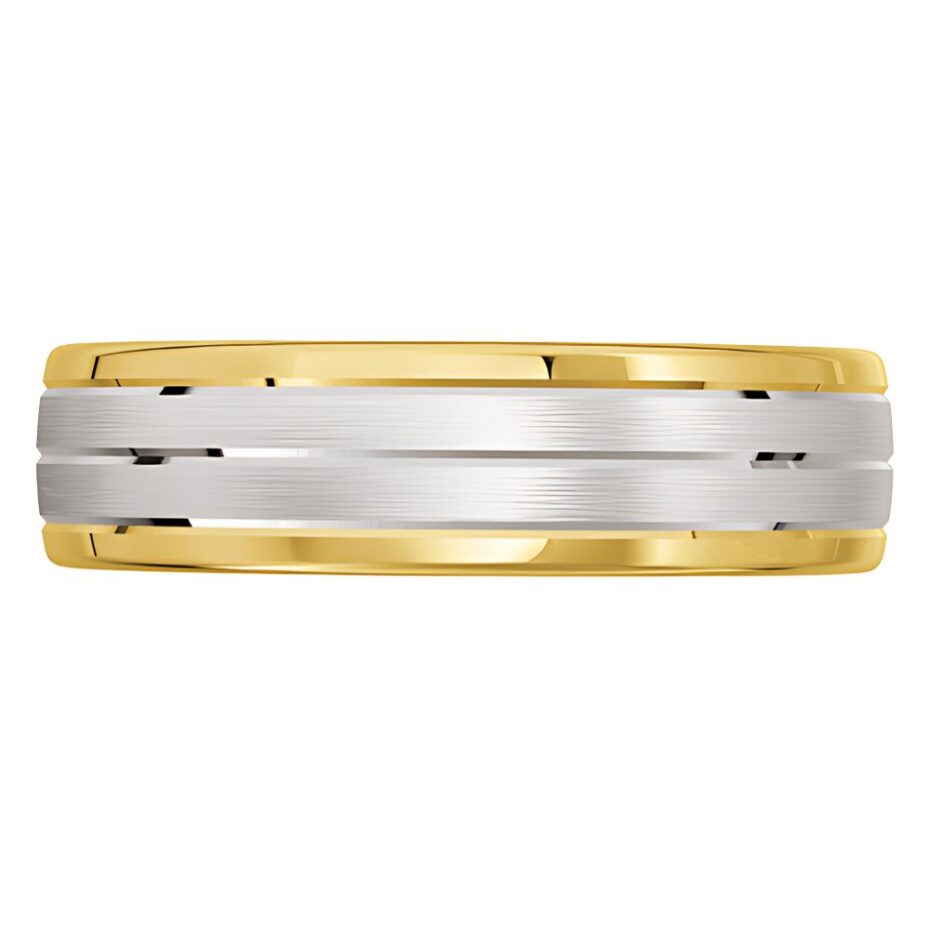 4044 Yellow gold and white gold mens wedding ring