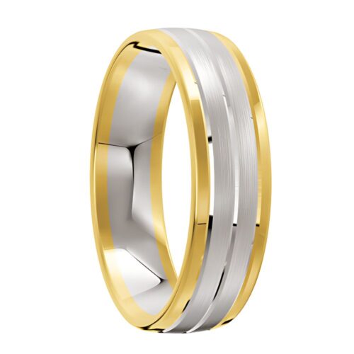 4044 Yellow gold and white gold mens wedding ring