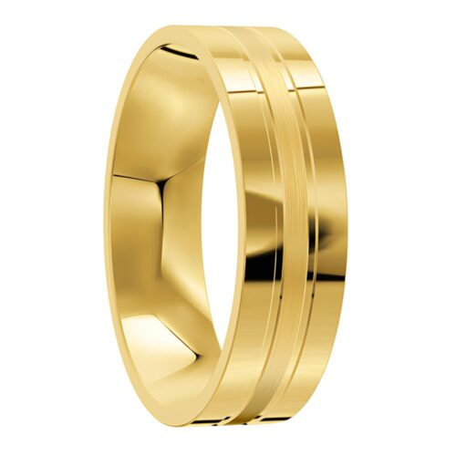 4056 Yellow Gold Mens Wedding Ring