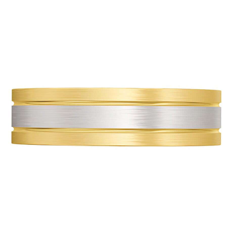 4068 Two Tone Gold Mens Wedding Ring