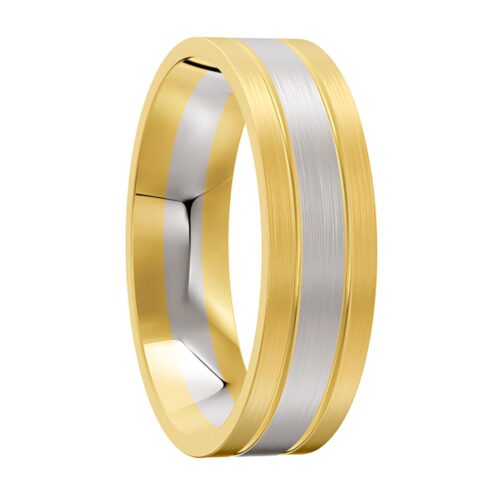 4068 Two Tone Gold Mens Wedding Ring