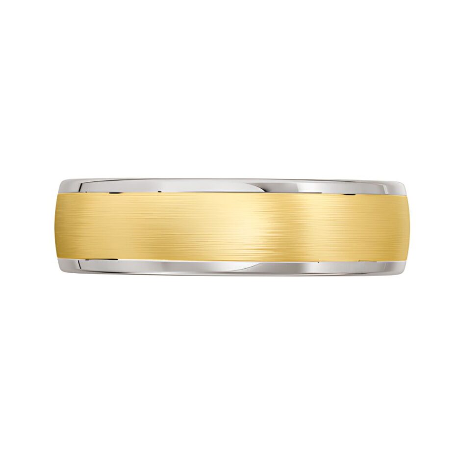 4080 - Yellow and White Gold Mens Wedding Band