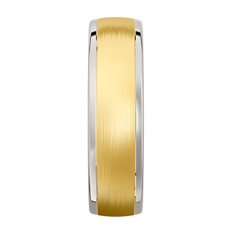 4080 - Yellow and White Gold Mens Wedding Band