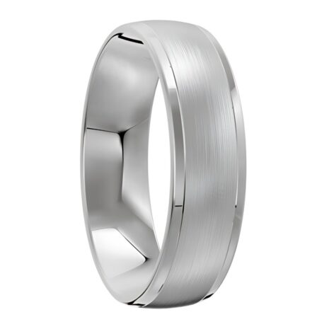 4090 - Platinum silver white gold mens wedding ring