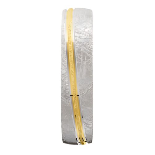 4097 White and Yellow Gold Mens Wedding Band