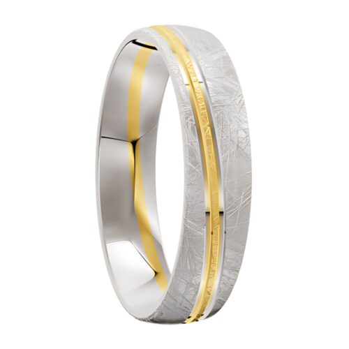 4097 White and Yellow Gold Mens Wedding Band