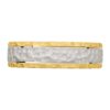 6026 Hammered Yellow and White Gold Mens Wedding Ring
