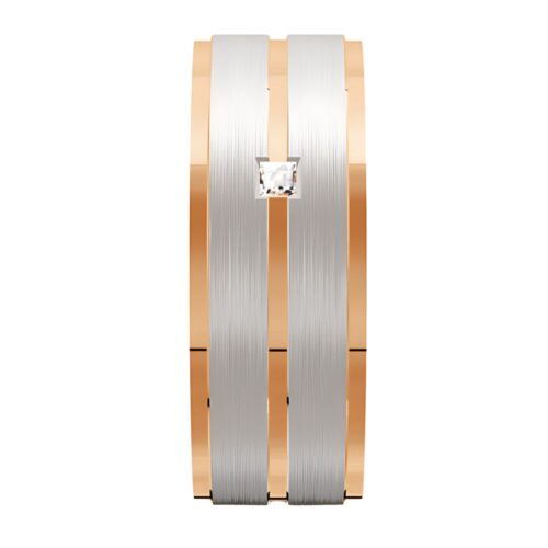 7016 Rose and White Gold Diamond Wedding Ring