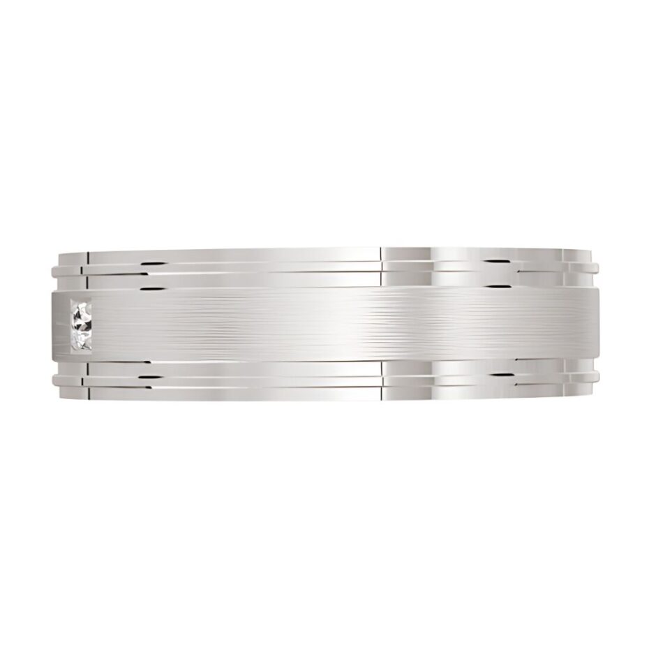 7025 White gold platinum silver diamond ring for men