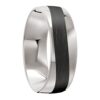 9006 White Gold Platinum Silver Carbon Fibre Mens wedding Ring