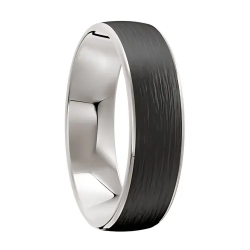 Platinum and Carbon Fibre Men's Wedding Ring