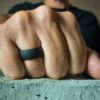 Black Wide Mens Silicone Rings