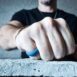 Blue Mens Silicone Ring with Pattern