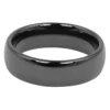 Black Polished Ceramic Mens Wedding Ring