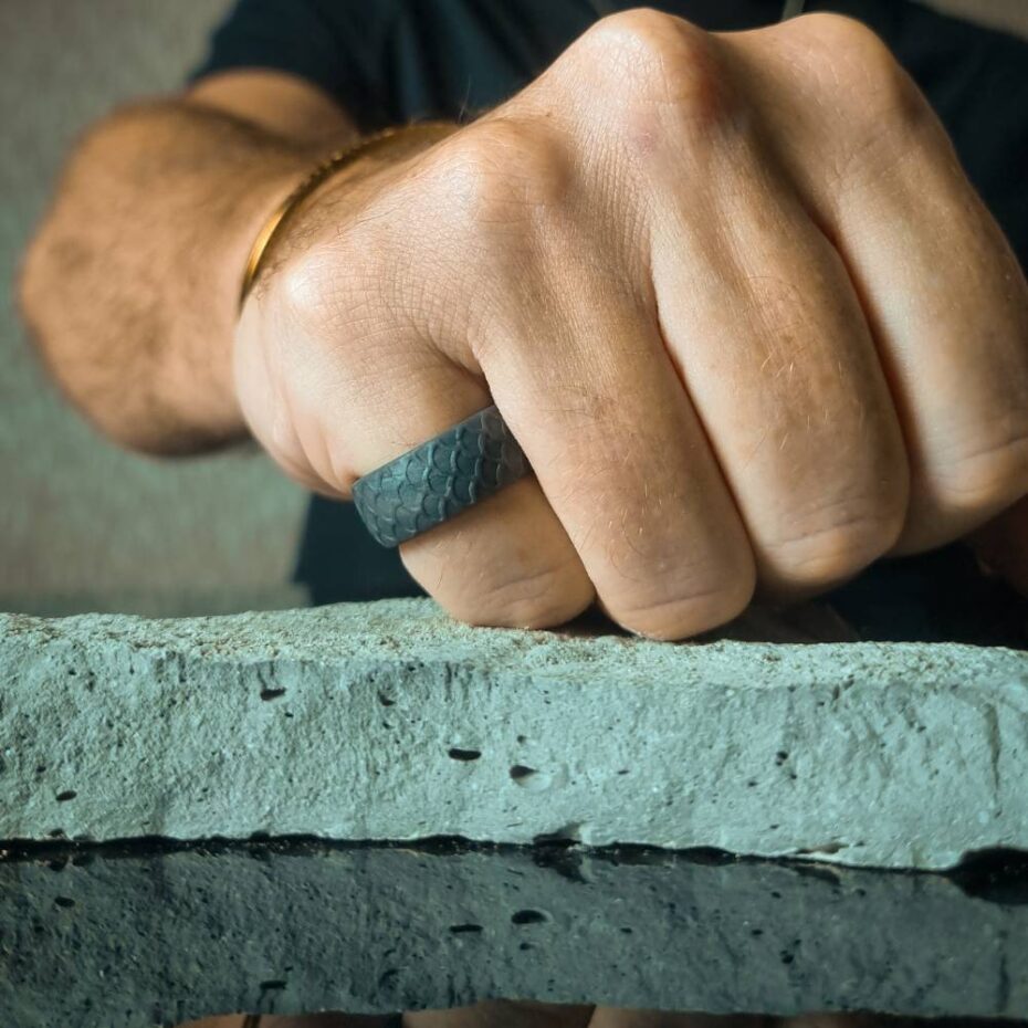 Dragon Silicone Ring Grey