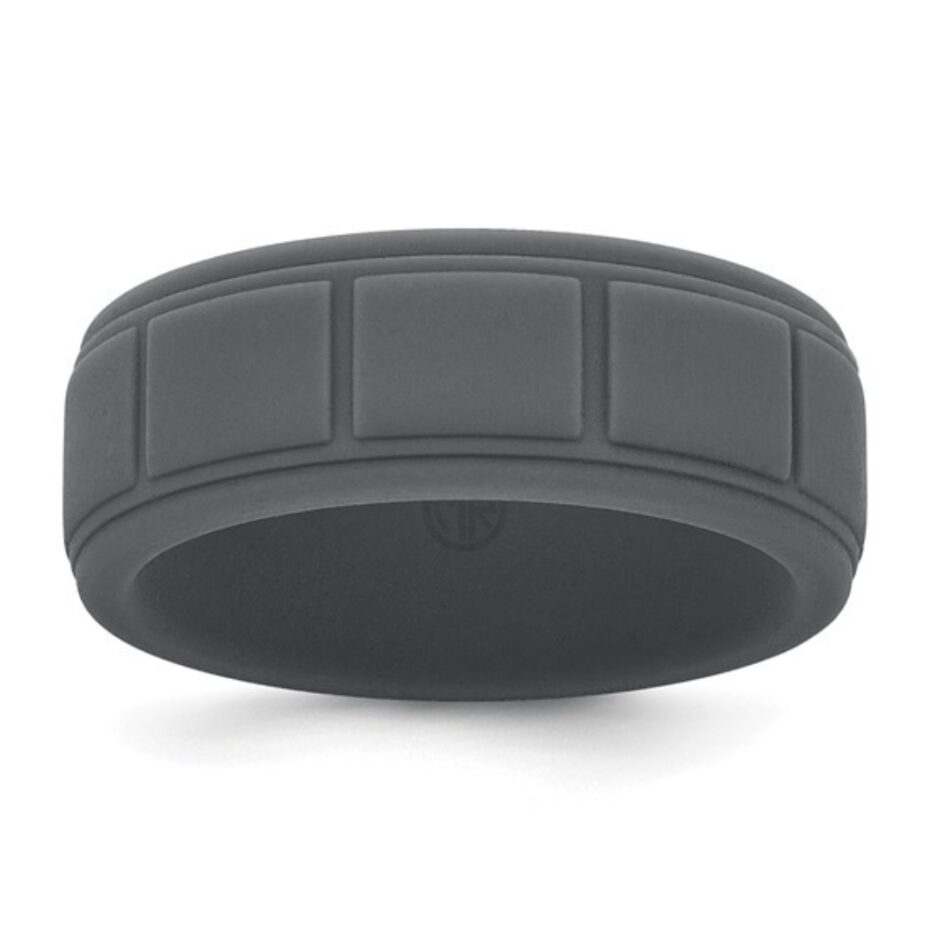 Mens Dark Grey Silicone Ring Australia