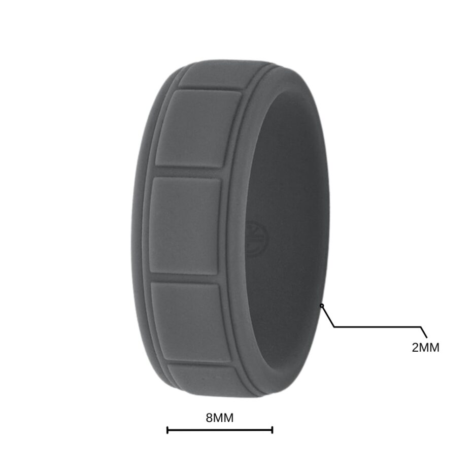 Mens Dark Grey Silicone Ring Australia