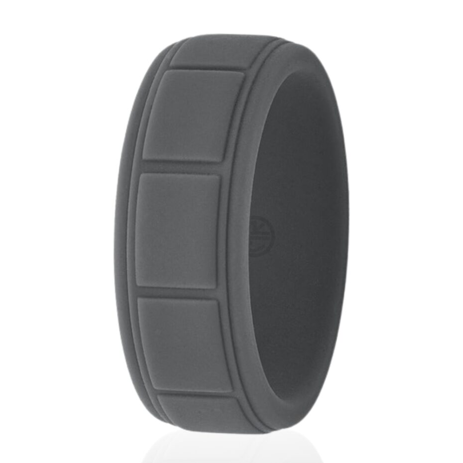 Mens Dark Grey Silicone Ring Australia