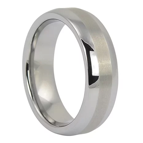 Satin Centreline Tungsten Mens Ring