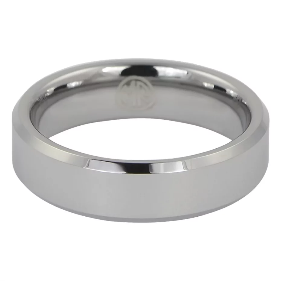 Polished Flat Tungsten Wedding Ring