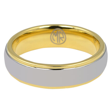 FTR-060-Polished Tungsten Ring with Gold Step Edge-2 ftr-060-polished-tungsten-ring-with-gold-step-edge-2