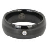 Black Tungsten Ring With Single Stone