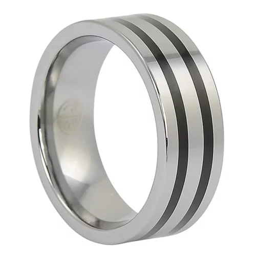 ftr-082-polished-tungsten-ring-with-twin-black-stripes