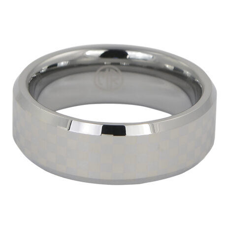 Mens Chequered Tungsten Ring Mens Chequered Tungsten Ring
