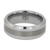 Mens Tungsten Wedding Ring With Brushed Centreline