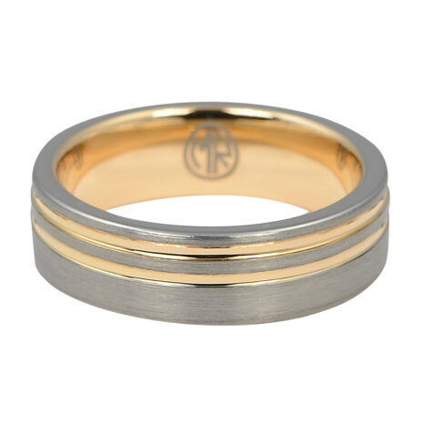 FTR-113-7-Brushed Tungsten Double Ridge “Ion+” Rose Gold Ring-2 ftr-113-7-brushed-tungsten-double-ridge-ion-rose-gold-ring-2
