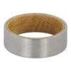 Brushed tungsten and whisky wood mens ring