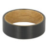 Black tungsten with whiskey barrel wood mens ring