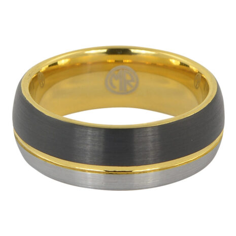 FTR-138 Black and gold tungsten wedding ring 2 Black and gold tungsten wedding ring