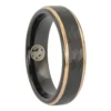Tungsten faceted rose gold mens ring