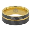 Tungsten faceted gold mens ring